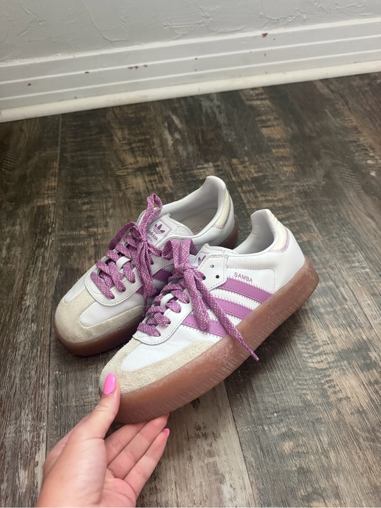 adidas Shoes - adidas Samba Sneakers in White & Lavender Pink